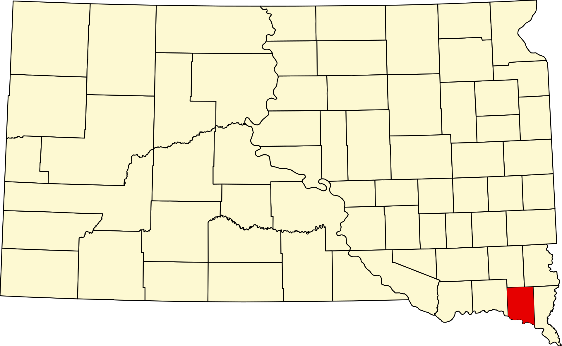 Map_of_South_Dakota_highlighting_Clay_County.svg