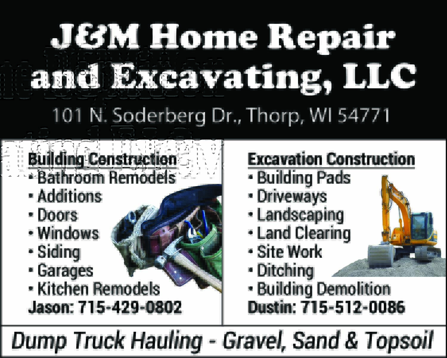 J and M Home Repair and Excavating