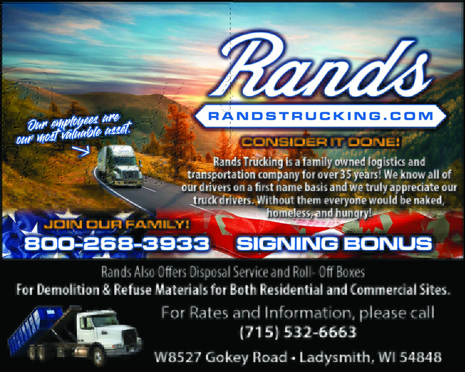 Rands Disposal-Trucking